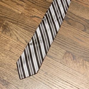 Bachrach Black Striped Tie-Made In Italy 100% Silk